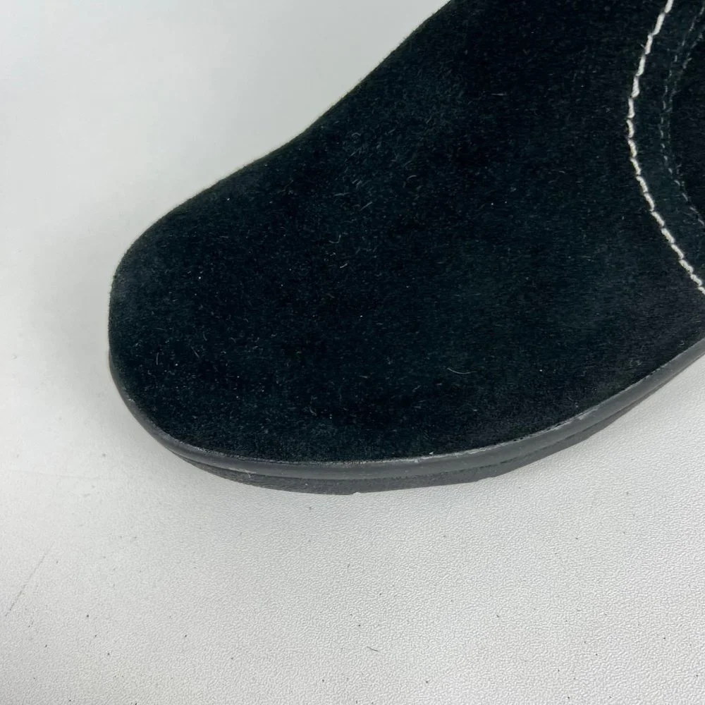 Khombu Womens Black Waterproof Shearling Lined Zip Winter Ankle Boots size 8